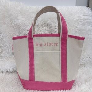 CB Station Canvas Open Top Tote Bag Pink Big Sister